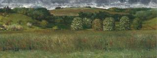 Richard Eurich, R.A. - Landscape with Chestnut Trees