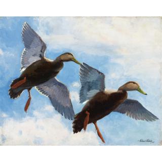 Richard Evett Bishop - American A Pair Of Black Ducks