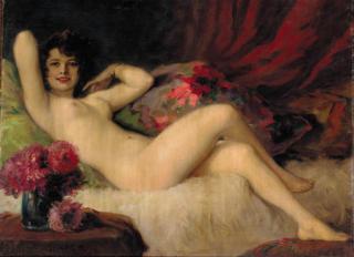 Richard Geiger - A reclining female nude