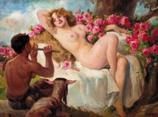 Richard Geiger - A satyr serenading a nymph