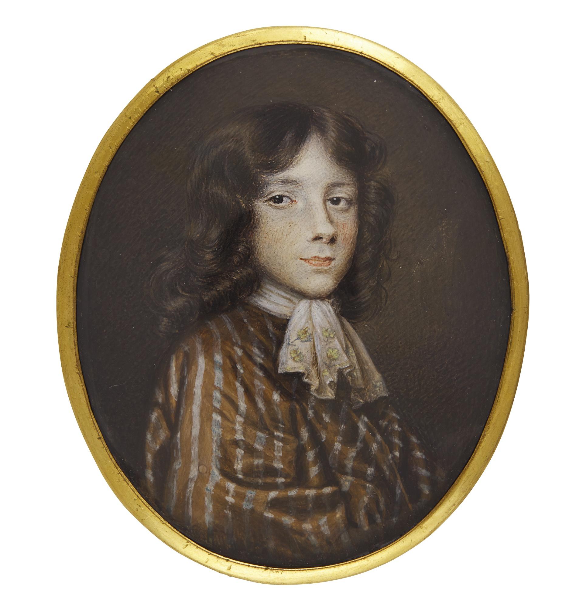 Richard Gibson - Portrait Of A Young Gentleman, Circa 1670