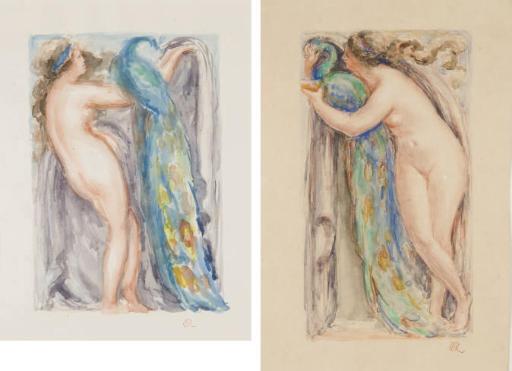 Richard Guino - (i) et (ii) Femme au paon