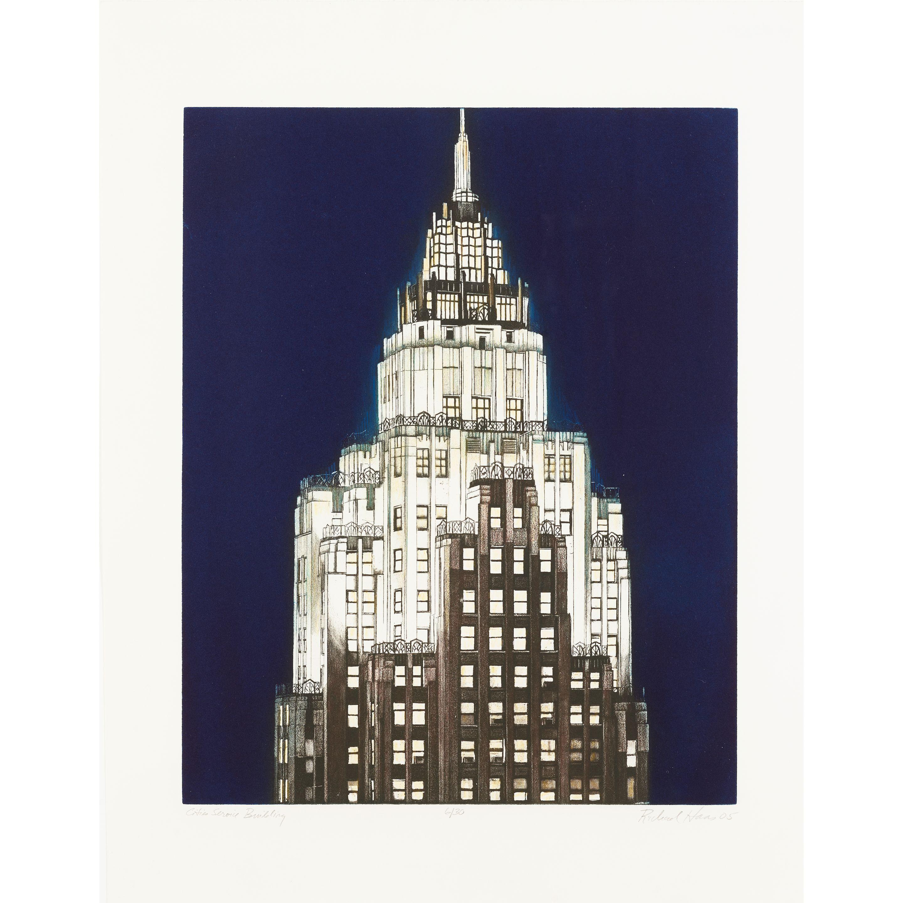 Richard Haas - General Electric Building (Blue); Cities Service Building (Blue) (2 works)