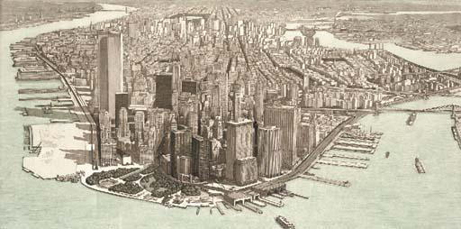 Richard Haas - Manhattan View, Battery Park (Day)