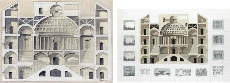 Richard Haas - Study For Exterior Mural Painted On The Boston Architectural Center And Boston Architectural Center