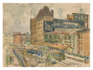 Richard Hayley Lever - 9th Avenue El at 66th Street and Columbus Avenue, New York