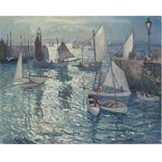 Richard Hayley Lever - Sailboats Entering the Harbor