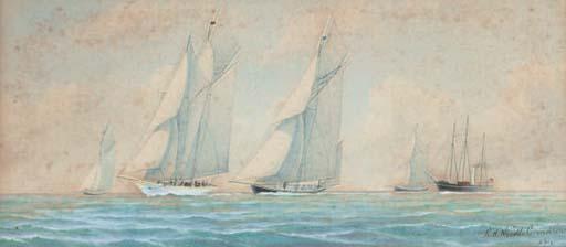 Richard Henry Neville-Cumming - Big-class yachts racing upwind