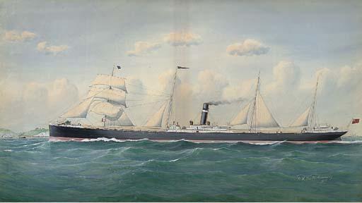 Richard Henry Neville-Cumming - Pindari Under Sail And Steam Passing Dover