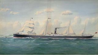 Richard Henry Neville-Cumming - Pindari Under Sail And Steam Passing Dover