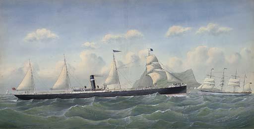 Richard Henry Neville-Cumming - The Steamer Ameer And The Barque Sindia Off Gibraltar