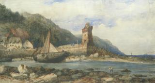 Richard Henry Nibbs - A quiet harbour scene