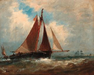 Richard Henry Nibbs - Fishing trawlers at sea; and Bringing home the catch