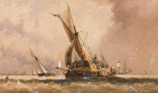 Richard Henry Nibbs - Frachtschiffe auf der Themse.