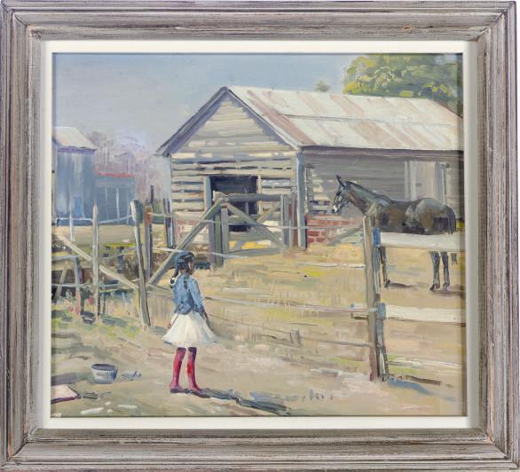 Richard John Munro Dupont - Girl standing at the paddock