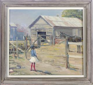 Richard John Munro Dupont - Girl standing at the paddock