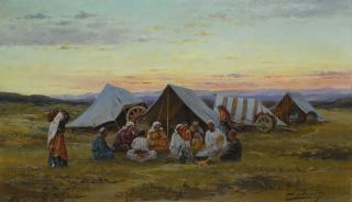 Richard Karlovich Zommer - Evening At The Camp