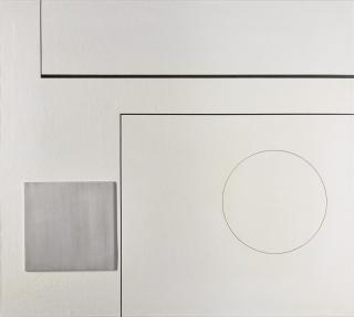 Richard Lin - Painted Relief with Aluminium Square