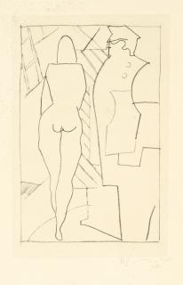 Richard Linder - Mann Mit Weiblichem Akt (Man With Female Nude)