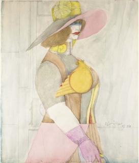 Richard Lindner - The Lady in a Hat