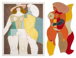 Richard Lindner - Two Women; And Blauer Busenengel