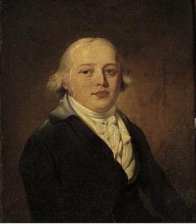 Richard Livesay - Portrait of a gentleman, small half-length, in a black coat and white stock