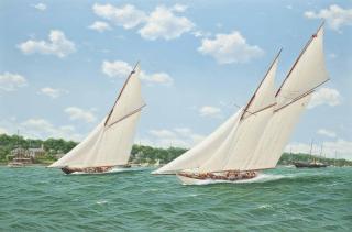 Richard M. Firth - Britannia And Westward Racing Off The Royal Yacht Squadron, Cowes
