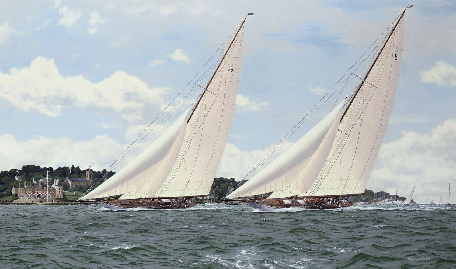 Richard M. Firth - Candida and Astra vying for line owners off the Royal Yacht Squadron, Cowes