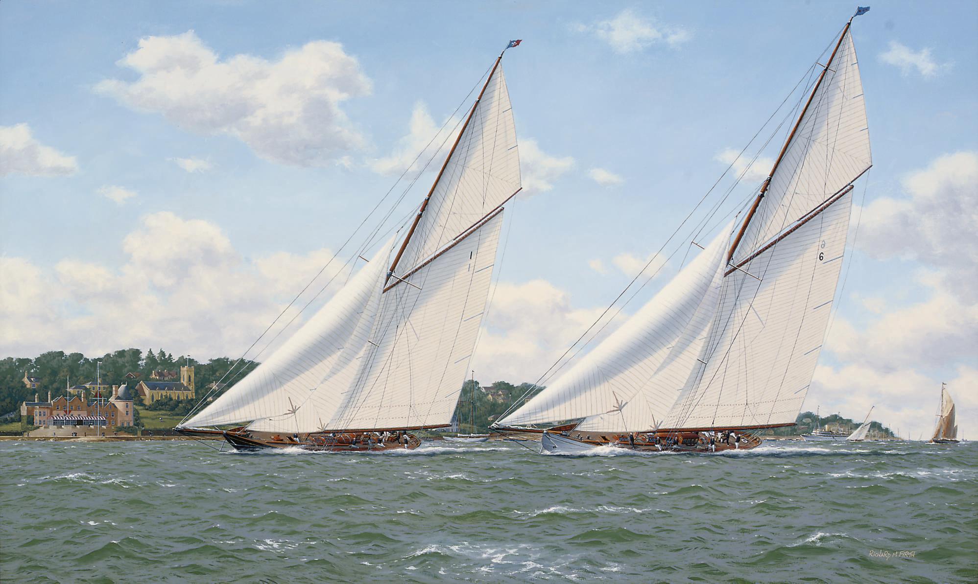 Richard M. Firth - Lulworth and Britannia racing off the Royal Yacht Squadron