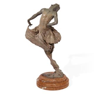 Richard MacDonald - An American Cold-Painted Bronze: Red Dress
