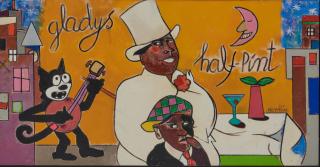 Richard Marshall Merkin - Gladys and Half-Pint 37 1/2 x 72 in. (95.3 x 182.9 cm) framed 39 1/4 x 74 x 2 in.