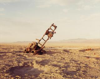 Richard Misrach - Destroyed Vehicle with Active Eagle\'s Nest, Bravo 20 Bombing Range