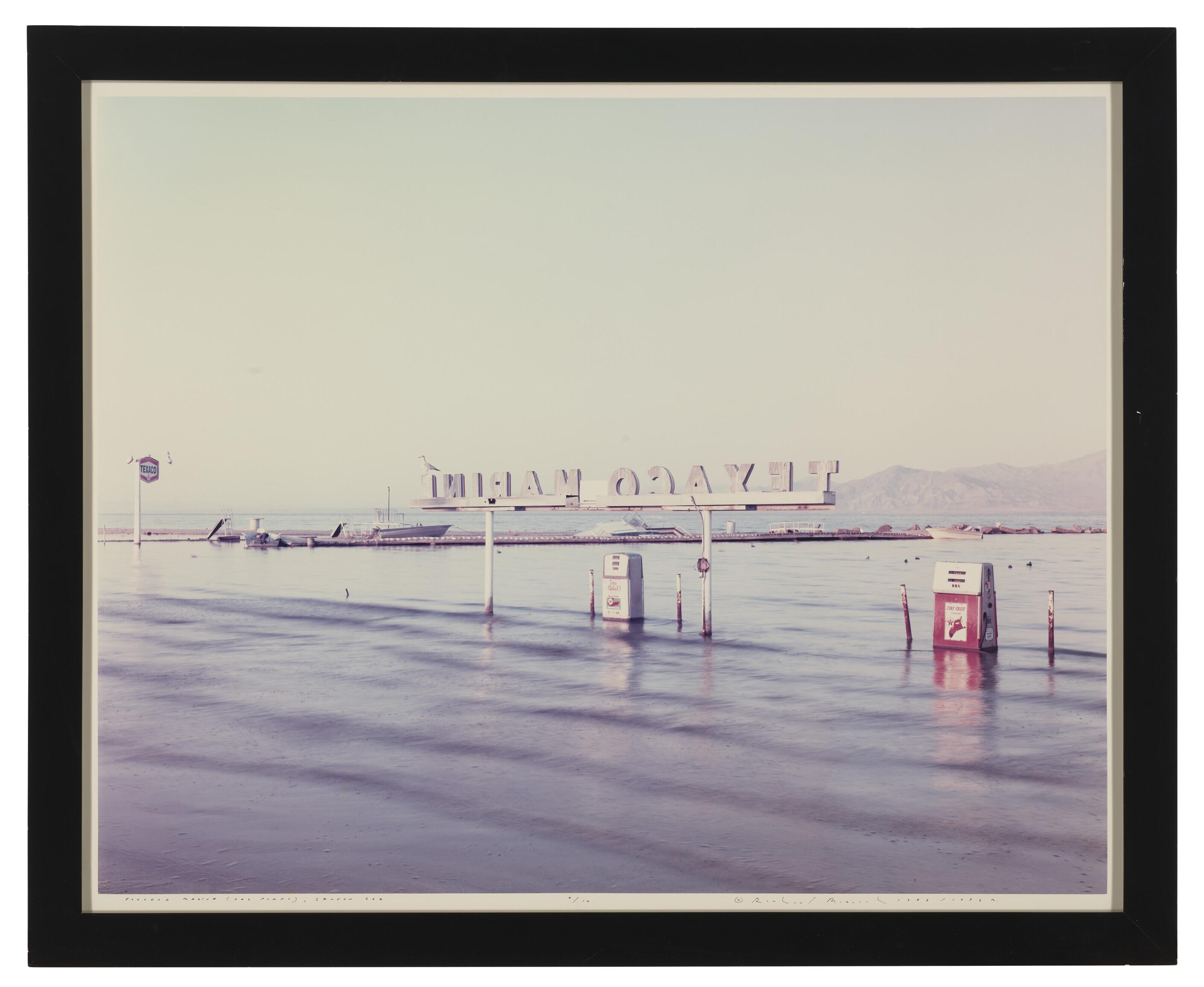 Richard Misrach - Flooded Marina (Gas Pumps), Salton Sea, California, from the series Desert Cantos III: The Flood, 1983