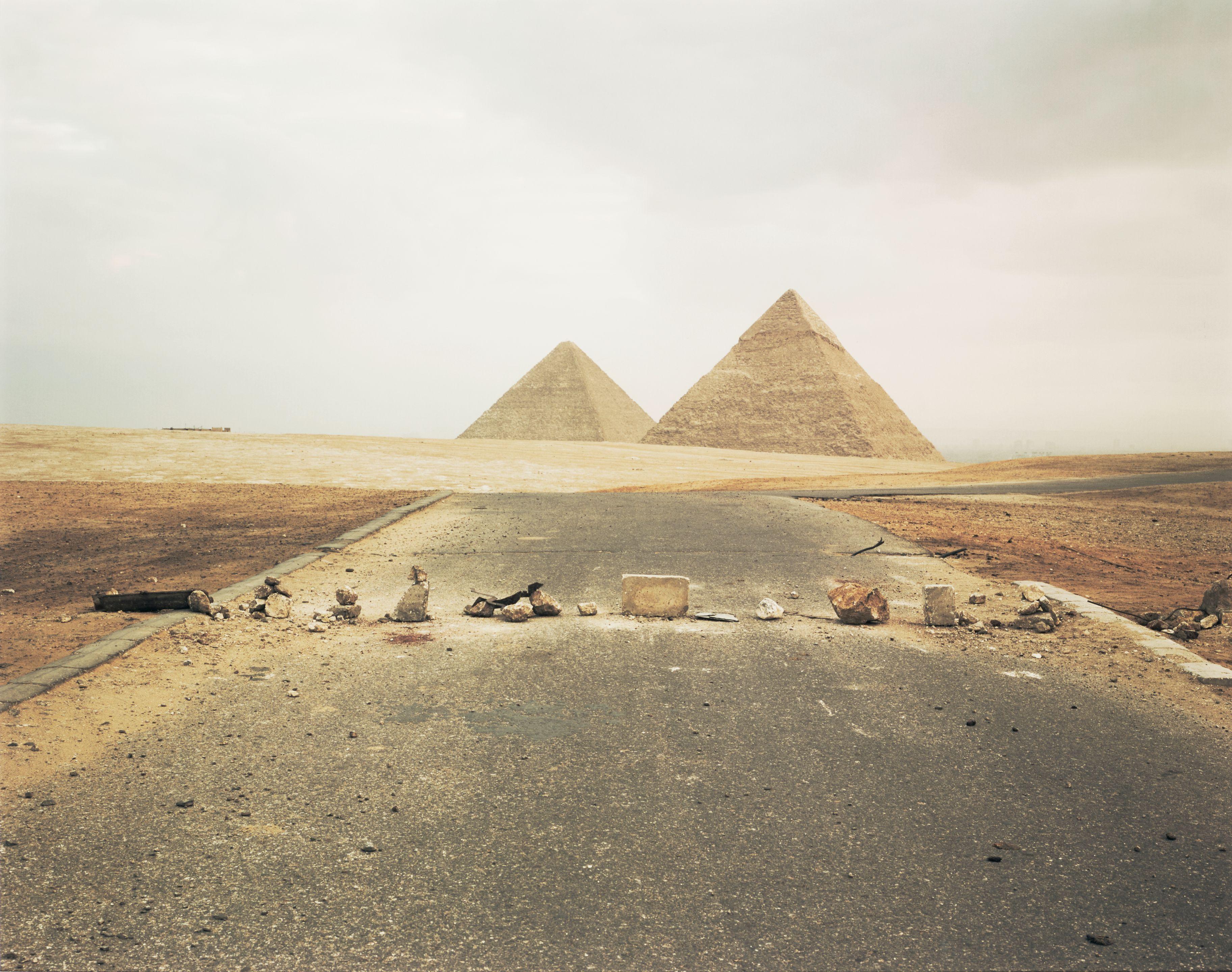 Richard Misrach - \'Road Blockade and Pyramids #2\'
