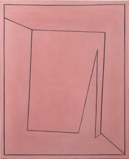 Richard Mortensen - Tout rose (peinture rectangulaire représentant un carré perspectiviste qui a la rougeolle), 1955