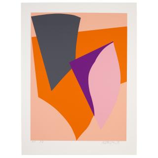 Richard Mortensen - Untitled (Freie Formen auf Orange)