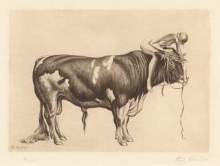 Richard Müller - 2 Bll.: Die Stärkere – „Eine Anfrage“ (klein).