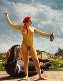 Richard Müller - Tänzerin mit Tamburin und Bär