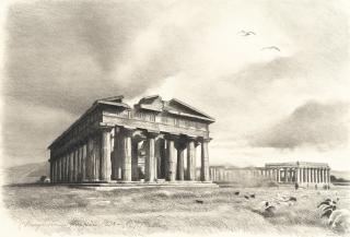 Richard Müller - „Tempelruinen Paestum“