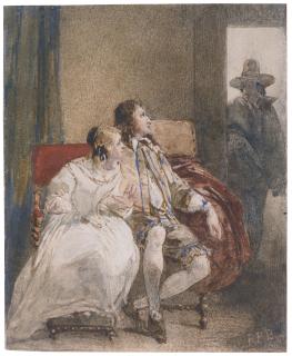 Richard Parkes Bonington - Entry Of Ralph Bridgenorth, An Illustration To \'Peveril Of The Peak\'