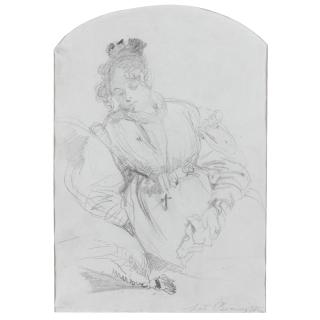 Richard Parkes Bonington - Portrait Of A Sleeping Girl