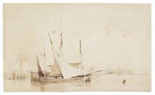 Richard Parkes Bonington - Shipping at anchor