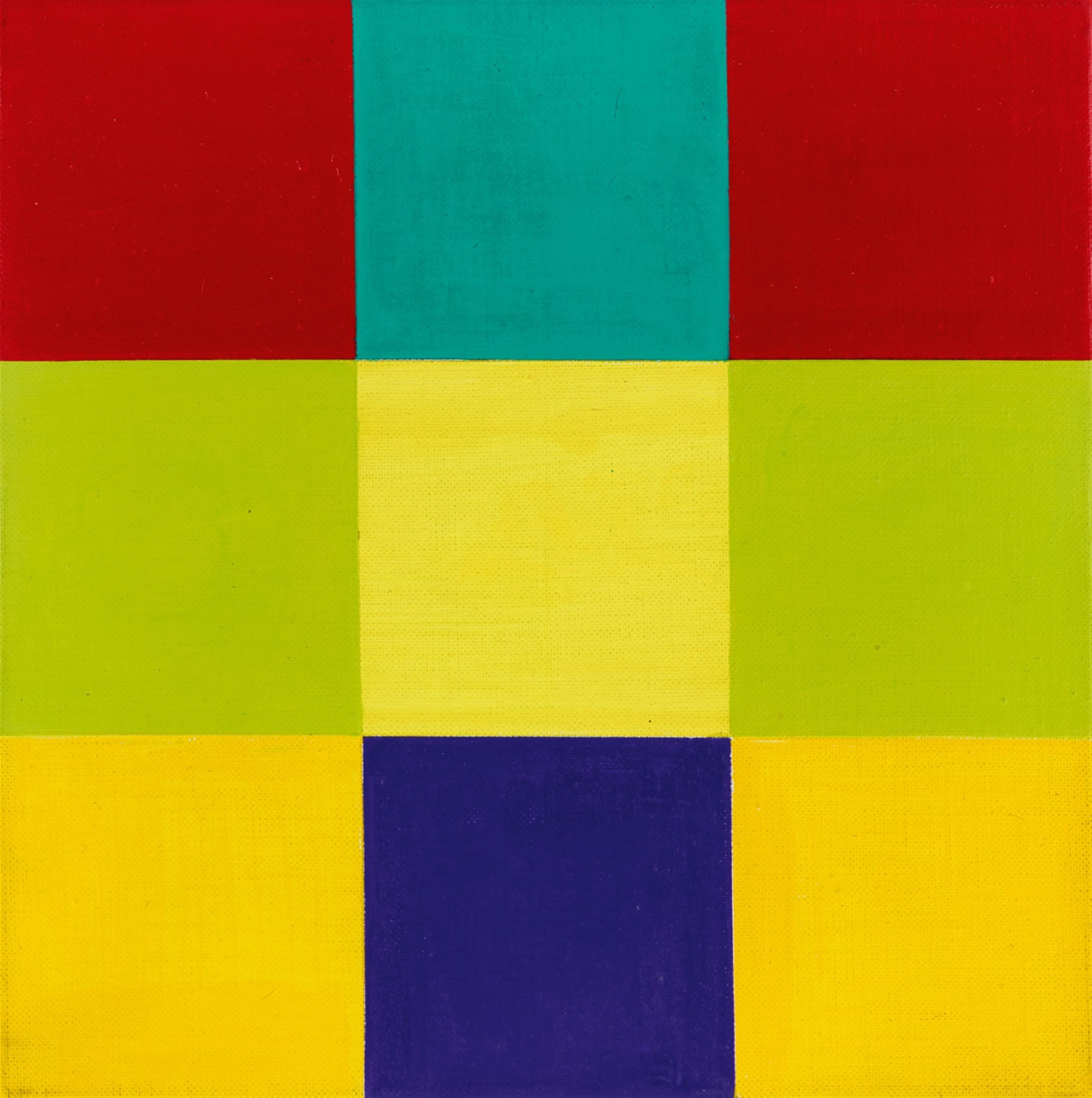 Richard Paul Lohse - Entwurf B zu waagrechte Dominante mit violettem Quadrat