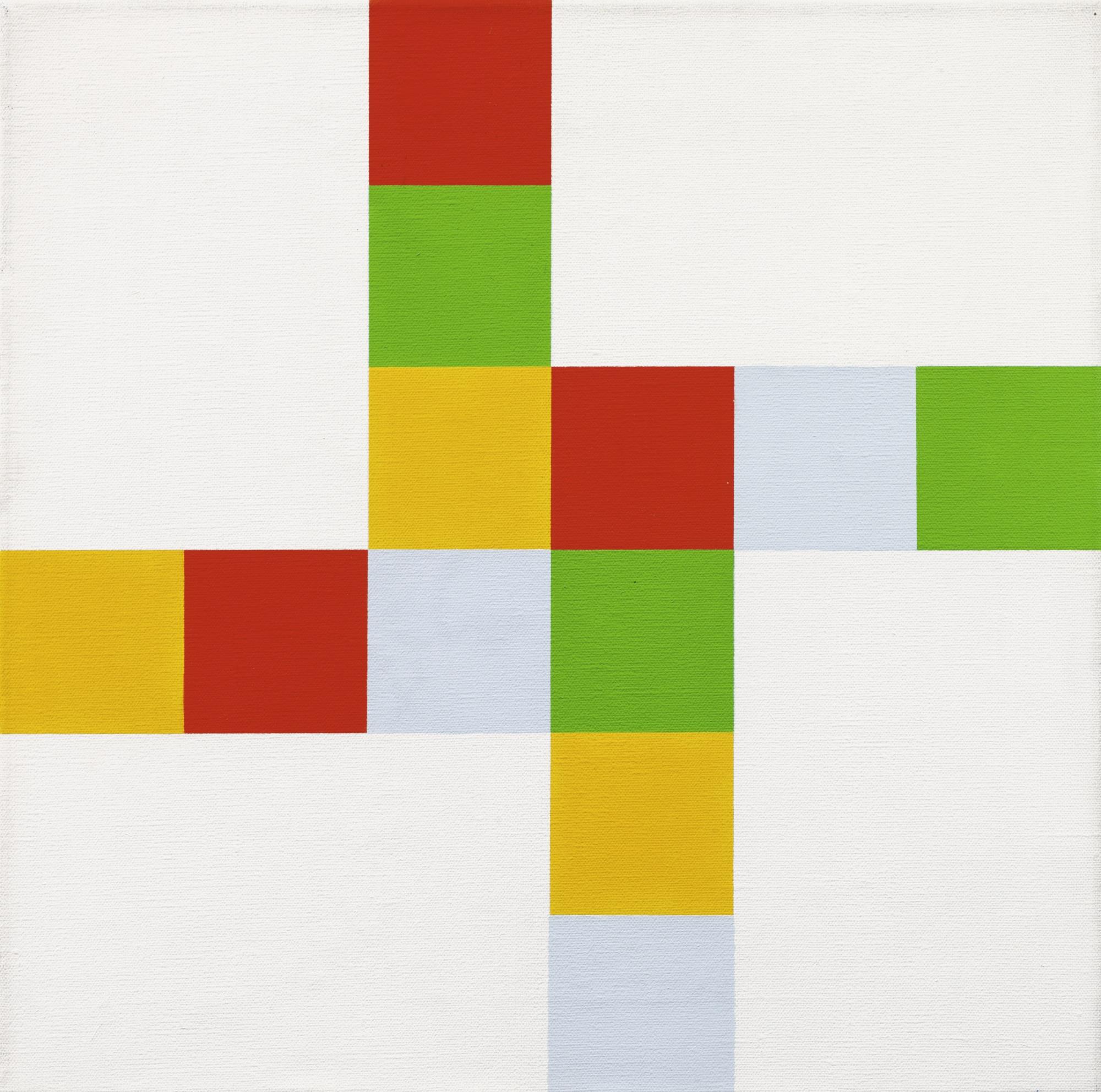 Richard Paul Lohse - Zwei Und Zwei Gleiche Verschränkte Farbrhythmen An Vier Weissen Feldern, 1952/71