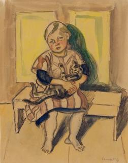 Richard Seewald - Mädchen mit Katze.