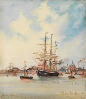 Richard Short - Terra Nova leaving Cardiff, 15 June 1910 unframed