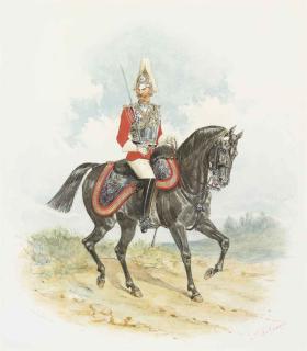 Richard Simkin - A mounted officer of the 2nd Lifeguards