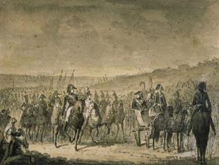 Richard Simkin - The charge of the 8th Kings Royal light Dragoons, Laswarree