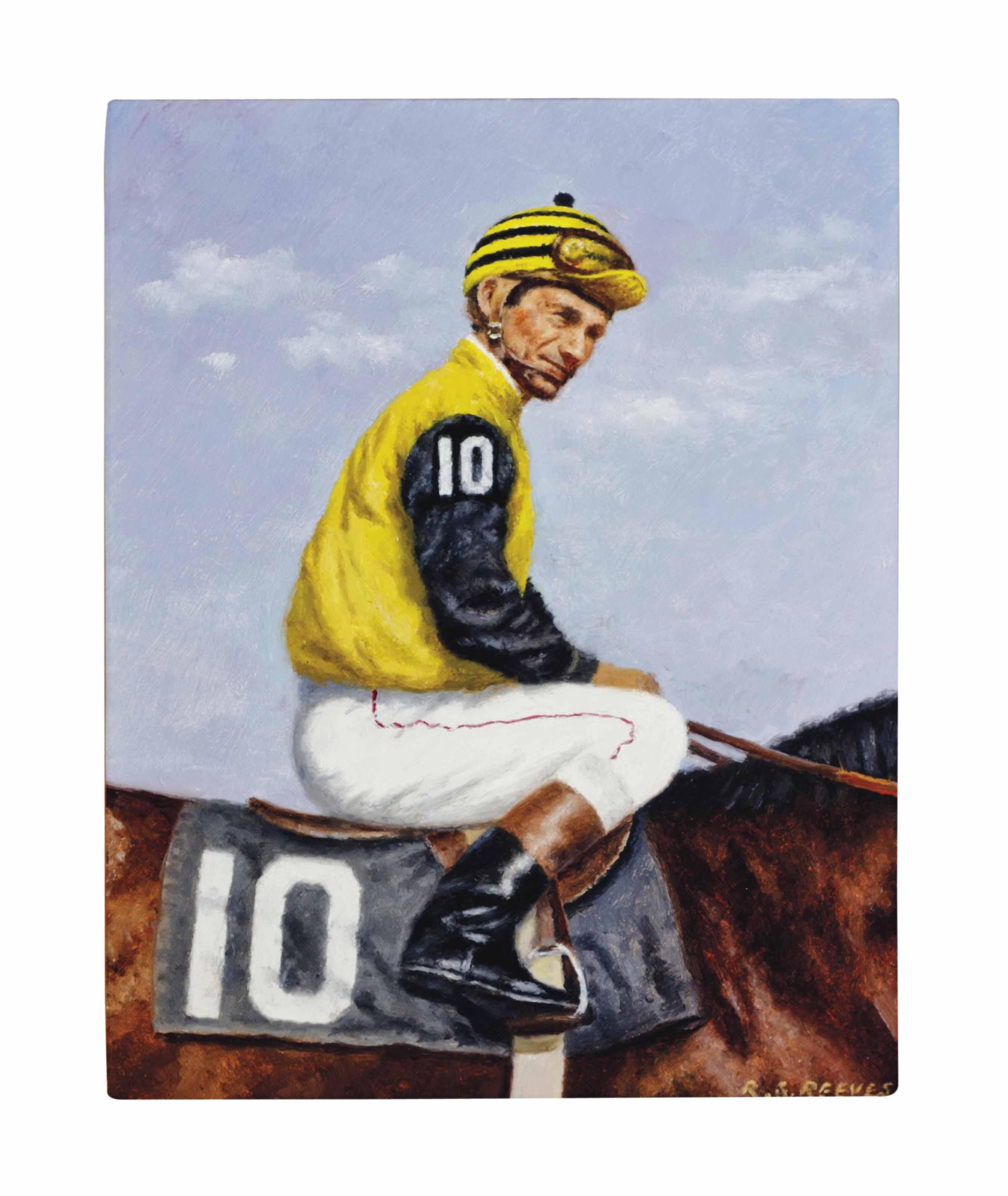 Richard Stone Reeves - Willie Shoemaker in the colors of Lazy F. Ranch