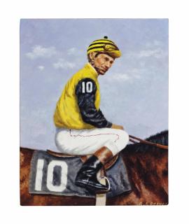 Richard Stone Reeves - Willie Shoemaker in the colors of Lazy F. Ranch